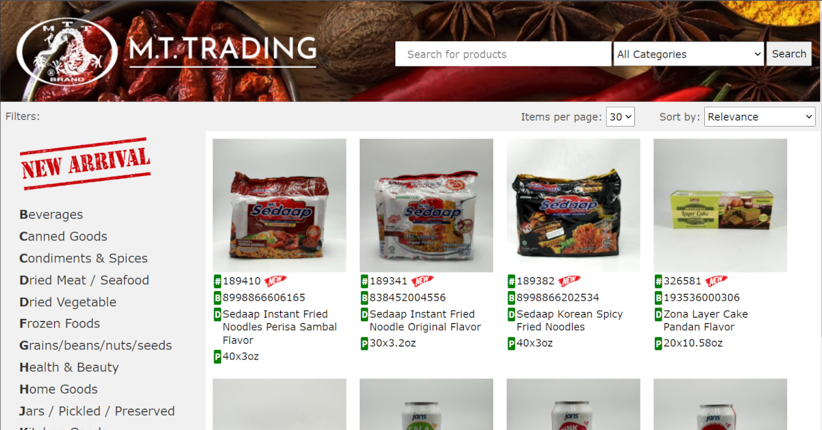 M.T. Trading 1 source for Asian foods